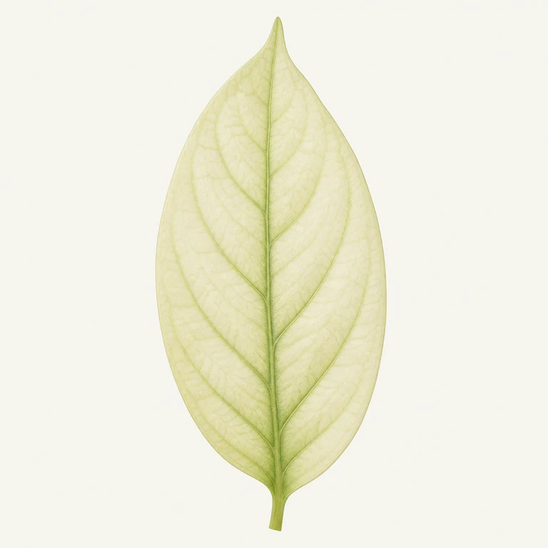 Very pale cream-green houseplant leaf with faint veins